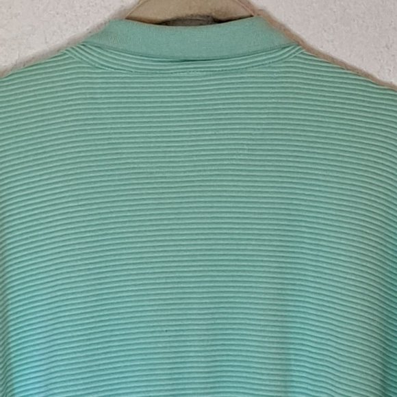 Jamaica Jaxx Polo Shirt Men's XXL Textured Striped Aqua Green Blue Modal Blend - Picture 6 of 6